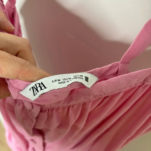 Zara pink linen dress - Picture 6 of 7